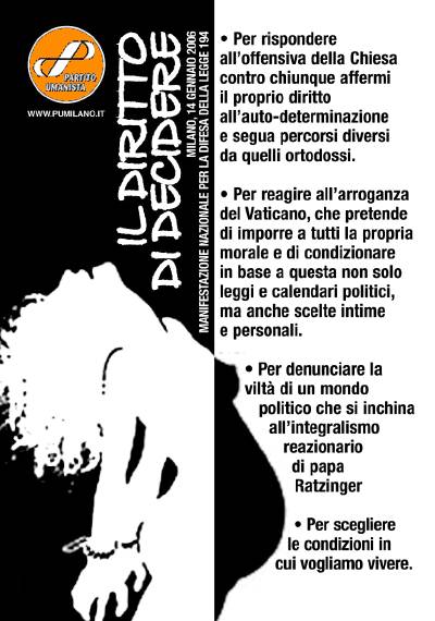 volantino Partito Umanista difesa legge 194